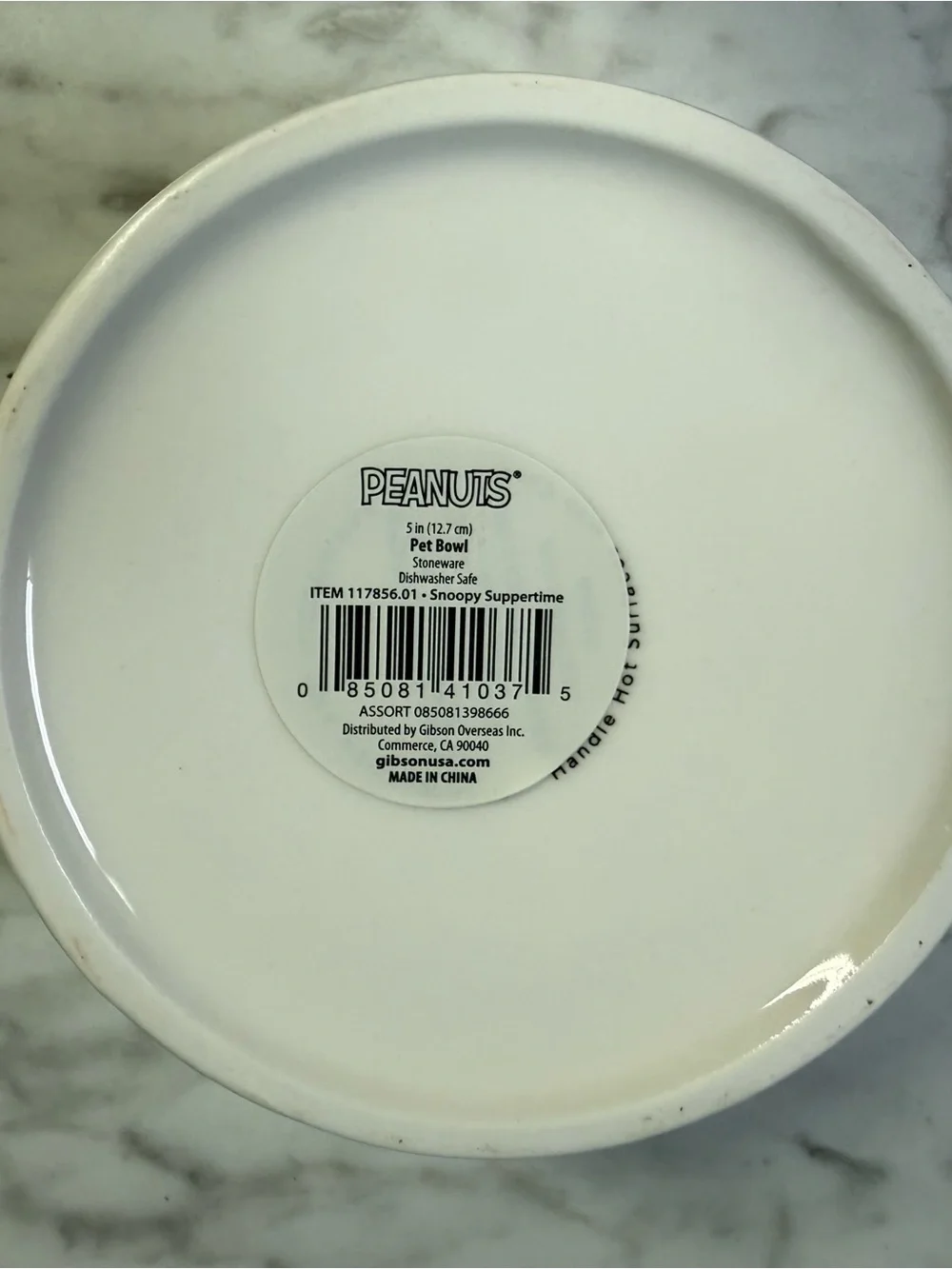Peanuts Suppertime Pet Bowl | Snoopy Stoneware Dog Bowl Cat Dish Food